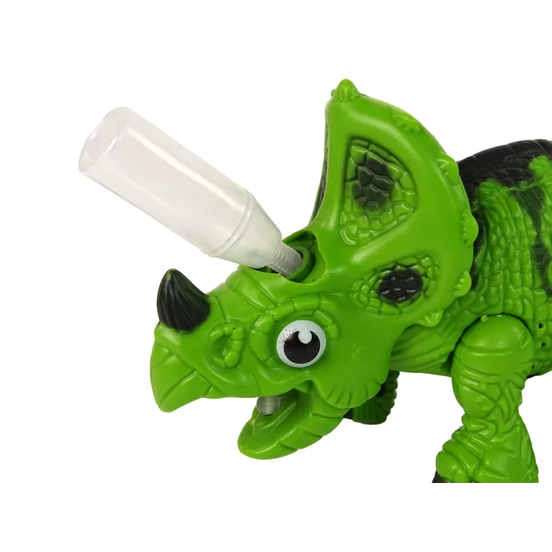 LEAN TOYS Interaktīvs Dinozaurs Triceratops Tvaika Ūdens Skaņa Zaļš