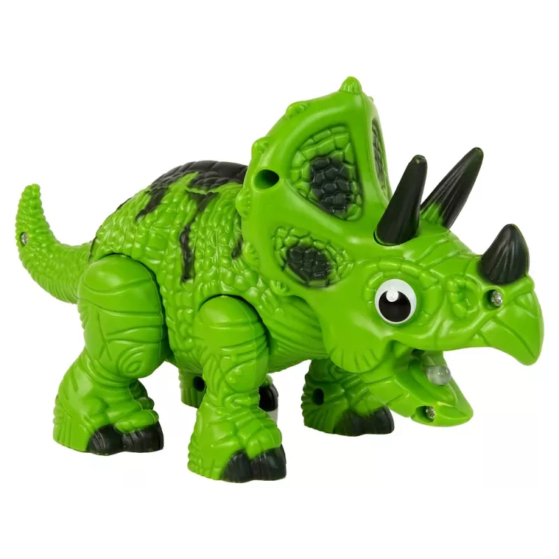 LEAN TOYS Interaktīvs Dinozaurs Triceratops Tvaika Ūdens Skaņa Zaļš