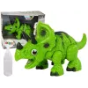 LEAN TOYS Interaktīvs Dinozaurs Triceratops Tvaika Ūdens Skaņa Zaļš