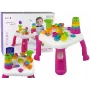 LEAN TOYS Interaktīvs izglītojošs galds ar bumbiņu šķirotāju un slidkalniņu Rozā