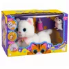 LEAN TOYS interaktīvs kaķēns ar pudelīti un mazām skaņām, melodiju ierakstīšana, balts