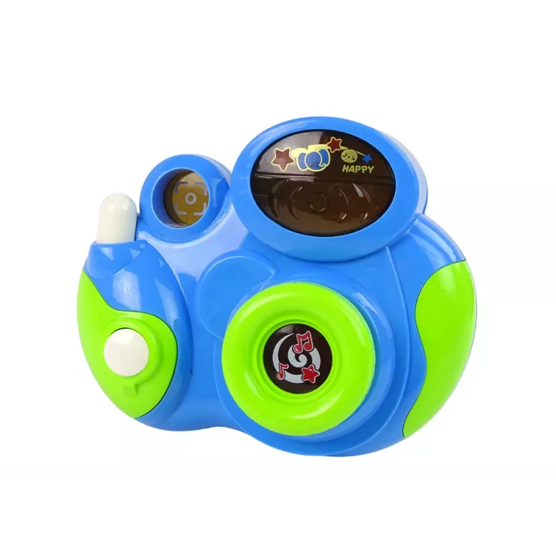 LEAN TOYS Interaktīvā fotokamera jūsu mazulim ar gaismas un skaņas melodijām, zilā krāsā