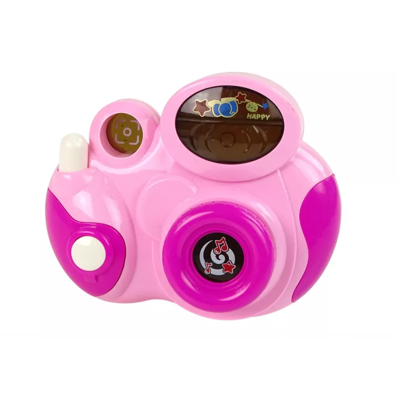 LEAN TOYS Interaktīvā foto kamera jūsu mazulim ar gaismas un skaņas melodijām, krāsa Rozā