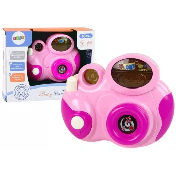 LEAN TOYS Interaktīvā foto kamera jūsu mazulim ar gaismas un skaņas melodijām, krāsa Rozā