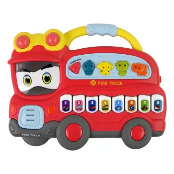 LEAN TOYS Interaktīvās klavieres Ugunsdzēsēju skaņas Dzīvnieku skaņas Transportlīdzekļu skaņas Melodijas
