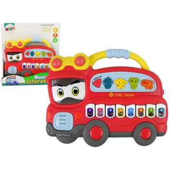 LEAN TOYS Interaktīvās klavieres Ugunsdzēsēju skaņas Dzīvnieku skaņas Transportlīdzekļu skaņas Melodijas