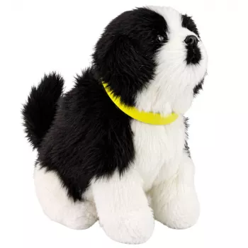 LEAN TOYS Interaktīvs plīša suns ar mīkstu kažoku Border Collie šķirne