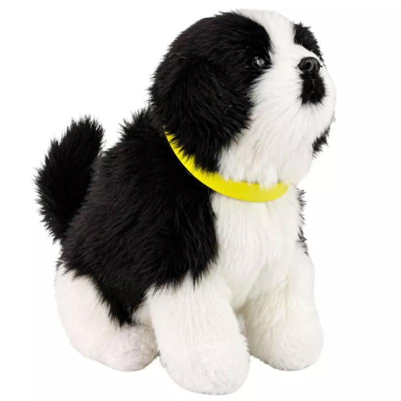 LEAN TOYS Interaktīvs plīša suns ar mīkstu kažoku Border Collie šķirne