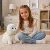 LEAN TOYS Interaktīvs plīša suns ar mīkstu kažoku, pūdelis, glāstot galvu, uzzini tā funkcijas