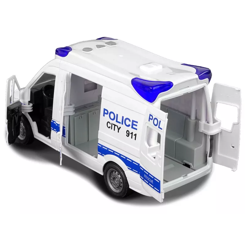 LEAN TOYS Interaktīvā policijas radio automašīna ar gaismas un skaņas efektiem, atveramām durvīm