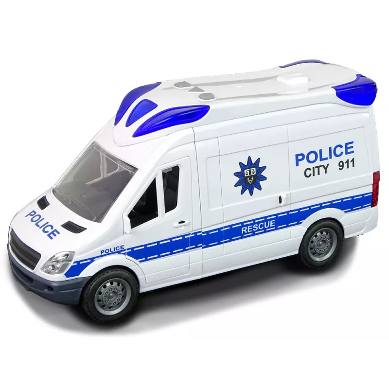 LEAN TOYS Interaktīvā policijas radio automašīna ar gaismas un skaņas efektiem, atveramām durvīm