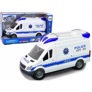 LEAN TOYS Interaktīvā policijas radio automašīna ar gaismas un skaņas efektiem, atveramām durvīm