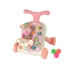 LEAN TOYS Interactive Pusher Walker Table 2in1 Pink