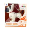 LEAN TOYS Interaktīvs robots suns ar tālvadību, gaismu un skaņu, balts oranžs