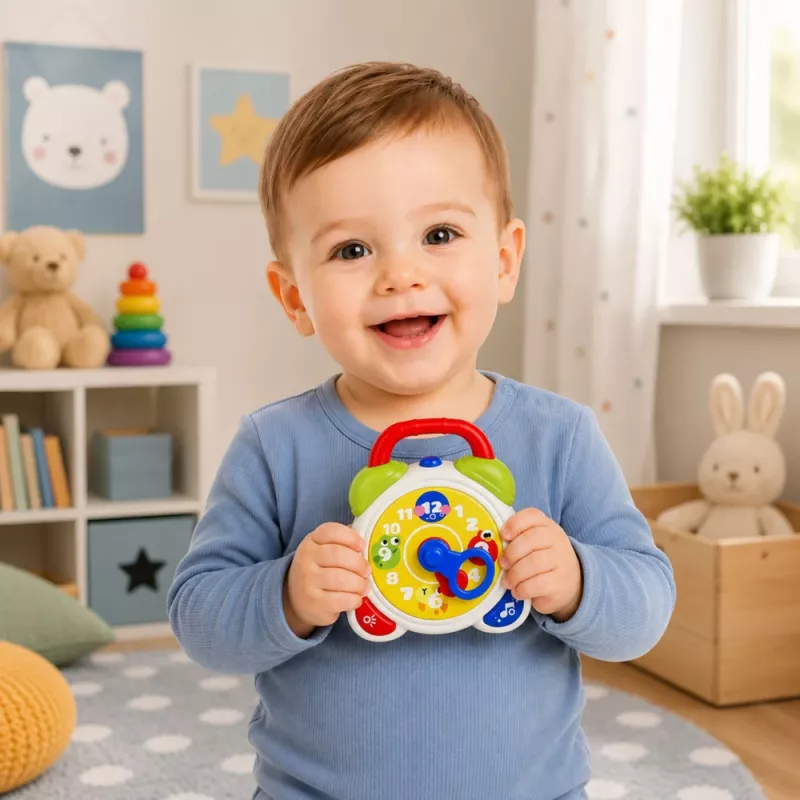 LEAN TOYS Interaktīvs sensorais modinātājpulkstenis bērniem ar gaismu un skaņu - Lapsas dizains, USB-C uzlādējams