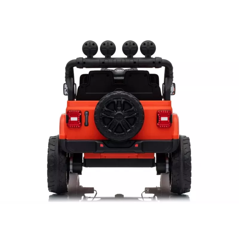LEAN TOYS Jeep Rubicon DK-JWR558 24V oranžs ar akumulatoru darbināms braucamais ar vecāku tālvadību