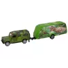 LEAN TOYS Jeep komplekts ar velkamo dinozauru piekabi