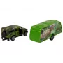 LEAN TOYS Jeep komplekts ar velkamo dinozauru piekabi
