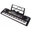LEAN TOYS Tastatūra ar Mikrofonu Mūzikas Instruments Bērniem Melns