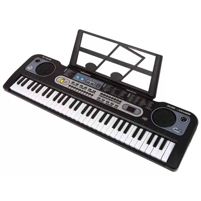 LEAN TOYS Tastatūra ar Mikrofonu Mūzikas Instruments Bērniem Melns