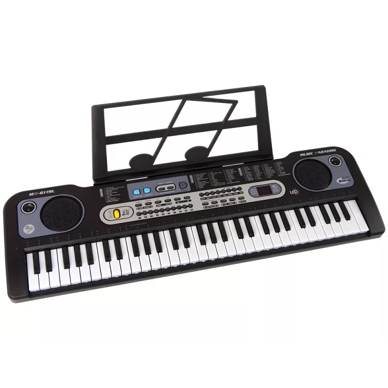 LEAN TOYS Tastatūra ar Mikrofonu Mūzikas Instruments Bērniem Melns