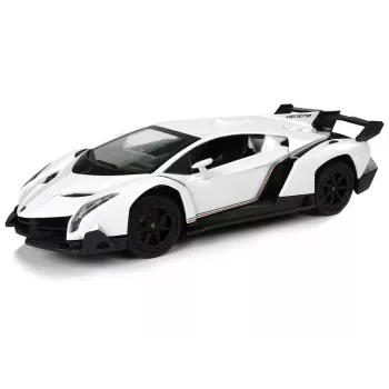 LEAN TOYS Lamborghini Veneno 1:24 tālvadības auto, balts ar 2,4 GHz un gaismām