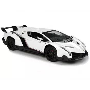 LEAN TOYS Lamborghini Veneno 1:24 tālvadības auto, balts ar 2,4 GHz un gaismām