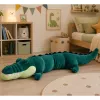 LEAN TOYS liela plīša krokodila maskota, mīksta rotaļlieta, reālistiska zaļa, 150 cm