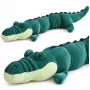 LEAN TOYS liela plīša krokodila maskota, mīksta rotaļlieta, reālistiska zaļa, 150 cm