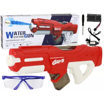 LEAN TOYS Lielais sarkanais ūdens pistole 750ml ar brillēm