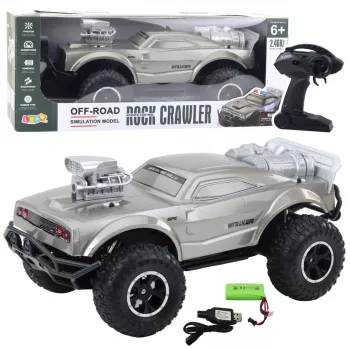 LEAN TOYS Liela attālināti vadāma bezceļu sporta automašīna RC Sudraba 1:8