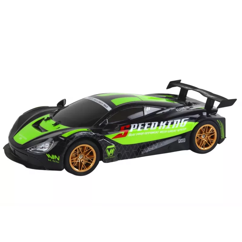 LEAN TOYS Liela attālināti vadāma sporta automašīna 1:10 Zaļa un Melna