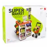 LEAN TOYS Lielais lielveikala kases aparāta un ratiņu komplekts - 60 daļas ar gaismām, skaņām un aksesuāriem, lomu spēles rotaļlieta bērniem no 3 gadiem