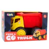 LEAN TOYS Lielā pašizgāzēja kravas automašīna bērniem, smilšu būvniecības transportlīdzeklis, sarkana-dzeltena