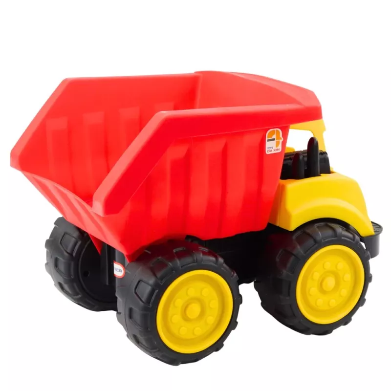 LEAN TOYS Lielā pašizgāzēja kravas automašīna bērniem, smilšu būvniecības transportlīdzeklis, sarkana-dzeltena