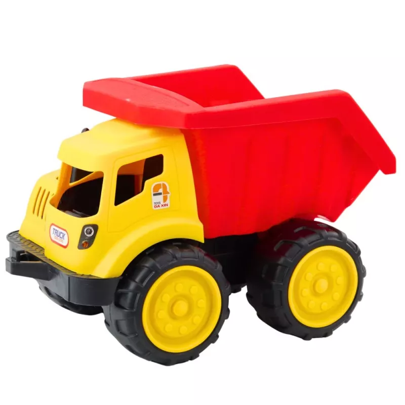 LEAN TOYS Lielā pašizgāzēja kravas automašīna bērniem, smilšu būvniecības transportlīdzeklis, sarkana-dzeltena