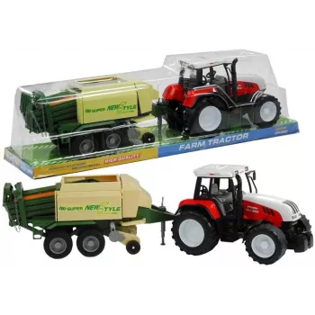 LEAN TOYS Liels traktors ar piekabi Lauksaimniecības mašīna 65 cm