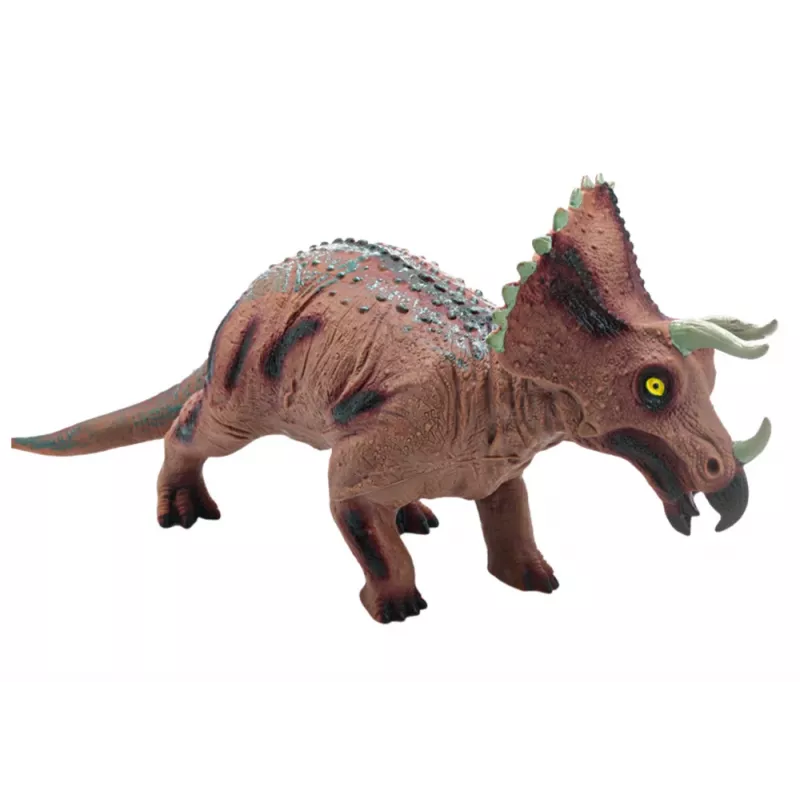 LEAN TOYS Lielā Triceratops dinozauru figūra ar skaņu 36 cm Brūna