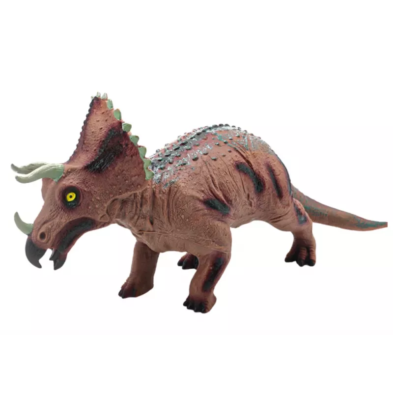 LEAN TOYS Lielā Triceratops dinozauru figūra ar skaņu 36 cm Brūna