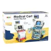 LEAN TOYS Ārsta komplekts ar medicīnas ratiņiem, rentgena un EKG gaismām, zils, 16 gab.
