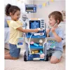 LEAN TOYS Ārsta komplekts ar medicīnas ratiņiem, rentgena un EKG gaismām, zils, 16 gab.