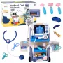 LEAN TOYS Ārsta komplekts ar medicīnas ratiņiem, rentgena un EKG gaismām, zils, 16 gab.