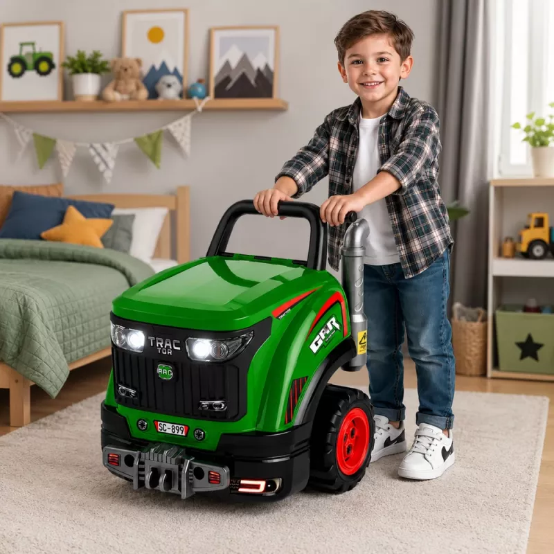 LEAN TOYS Mazā Meistara Izjaucamais Traktors ar Gaismām, Skaņām un Tvaiku