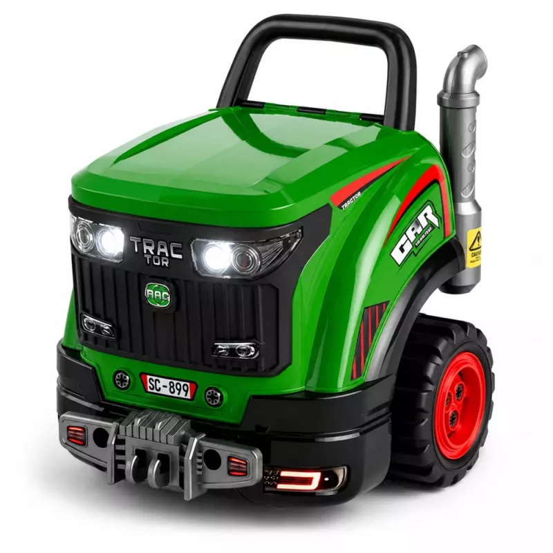 LEAN TOYS Mazā Meistara Izjaucamais Traktors ar Gaismām, Skaņām un Tvaiku