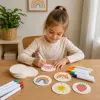 LEAN TOYS Magic 3D krāsošanas papīrs DIY koksnes masas diski 20 gab. 6 cm
