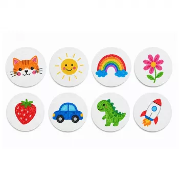 LEAN TOYS Magic 3D krāsošanas papīrs DIY koksnes masas diski 20 gab. 6 cm