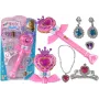 LEAN TOYS Burvīgo pasaku princeses komplekts ar interaktīvu burvju nūjiņu, gaismu, skaņu un zvaigžņu projektoru