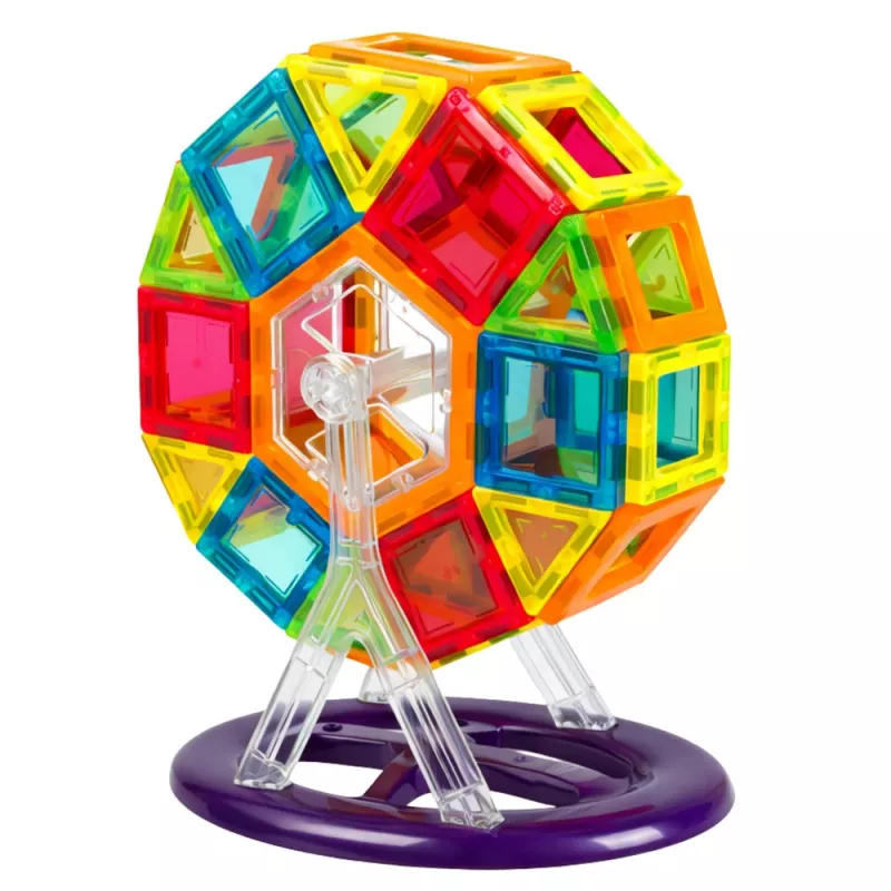 LEAN TOYS magnētisko būvbloku komplekts, 70 gabali – izglītojoša STEM konstruktoru rotaļlieta ar spēcīgiem neodīma magnētiem, daudzkrāsaina ABS plastmasa, droša un izturīga bērniem no 3 gadu vecuma