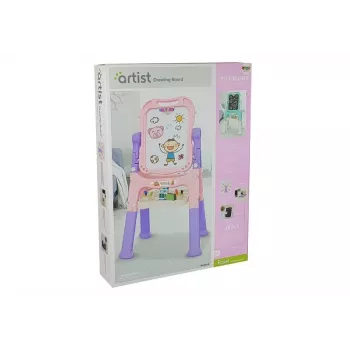 LEAN TOYS Magnētiskais krīta dēlis zils sarkans ar piederumiem