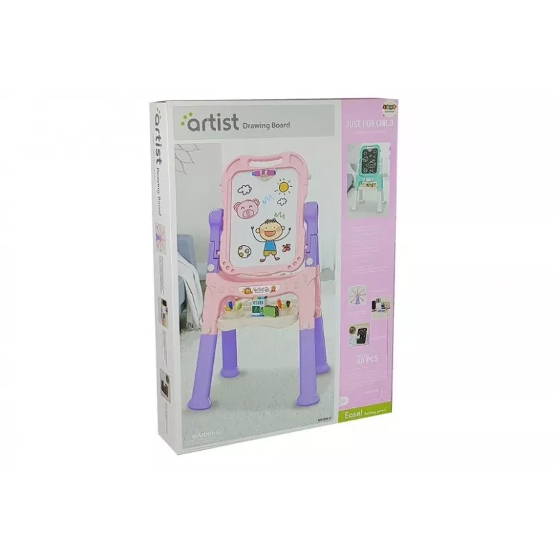 LEAN TOYS Magnētiskais krīta dēlis zils sarkans ar piederumiem